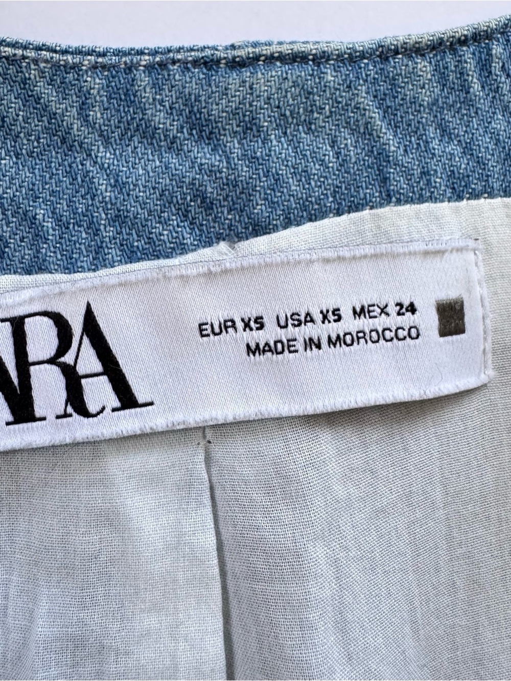 ZARA Blue Denim Button Vest,Size XS - Picture 5 of 5